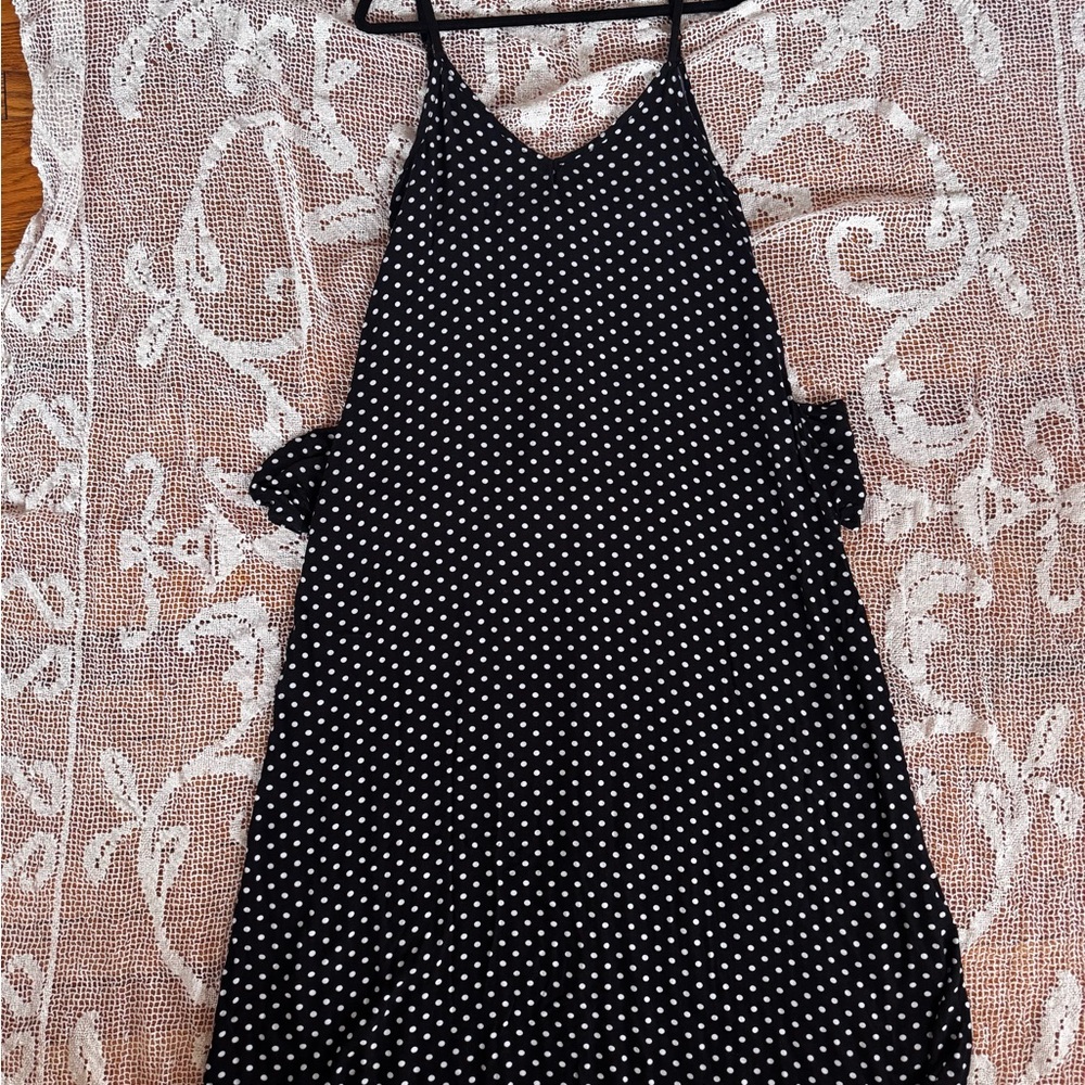 Black Polka Dot Dress w/ Pockets